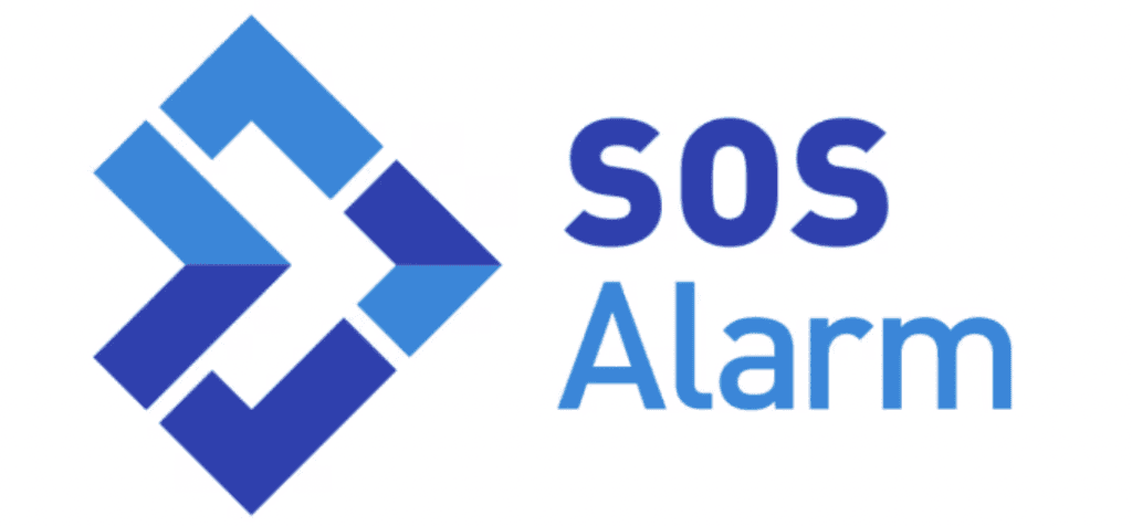 SOS Alarm logotyp – brandvarnare med direktlarm till SOS Alarm